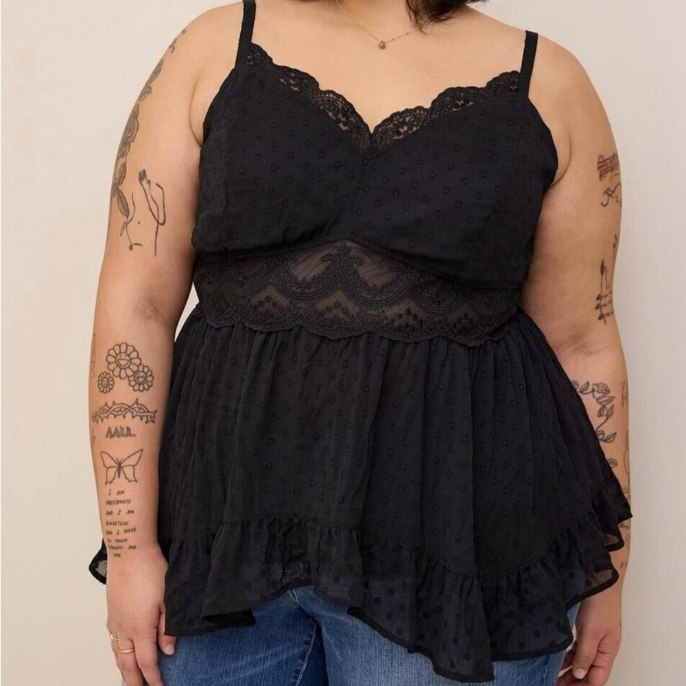 Torrid Black Lace Detail Camisole
